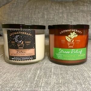 Bath & Body Works Candle Bundle Set ~ Black Chamomile , Eucalyptus Spearmint ~